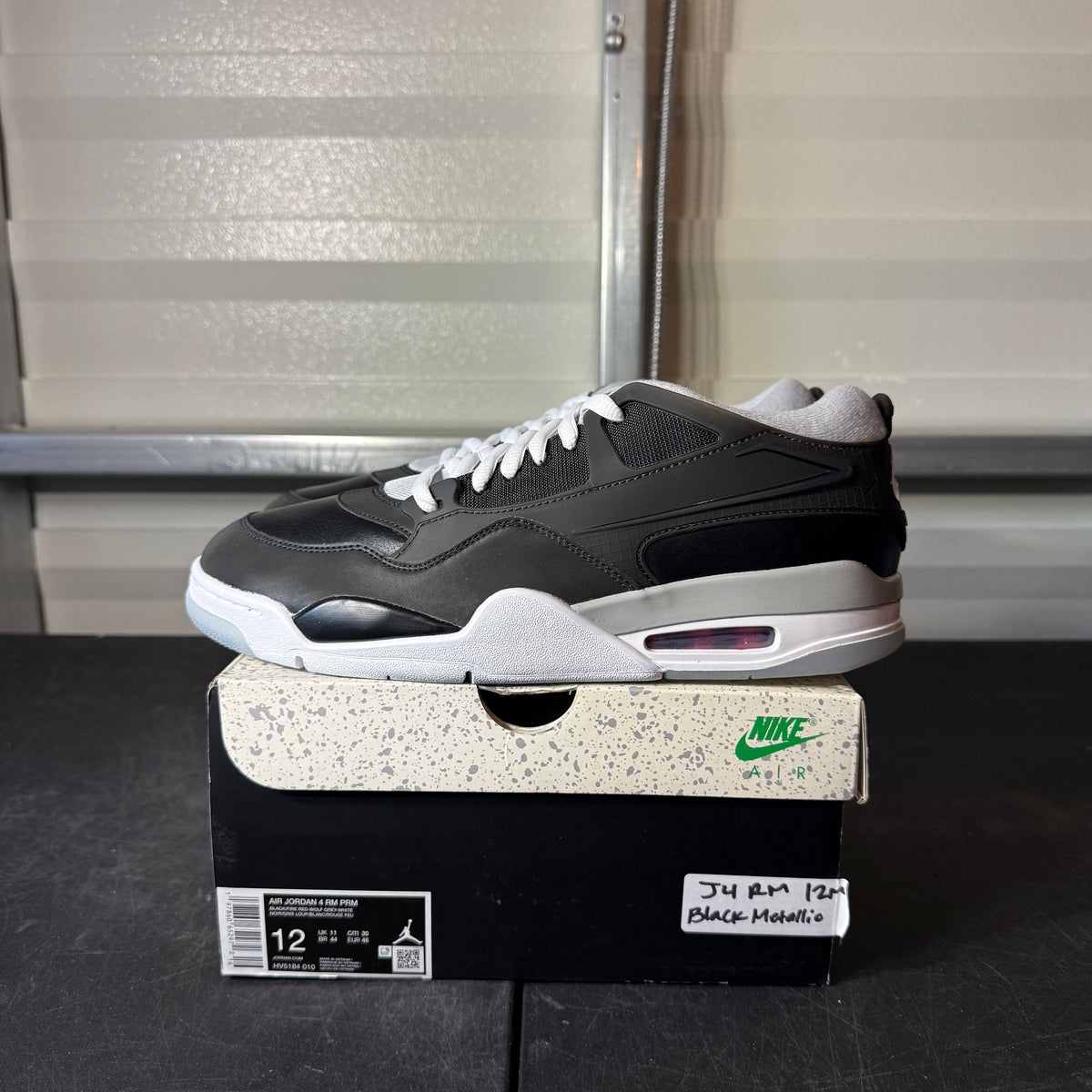 Size 12 - AJ 4 RM Black Metallic