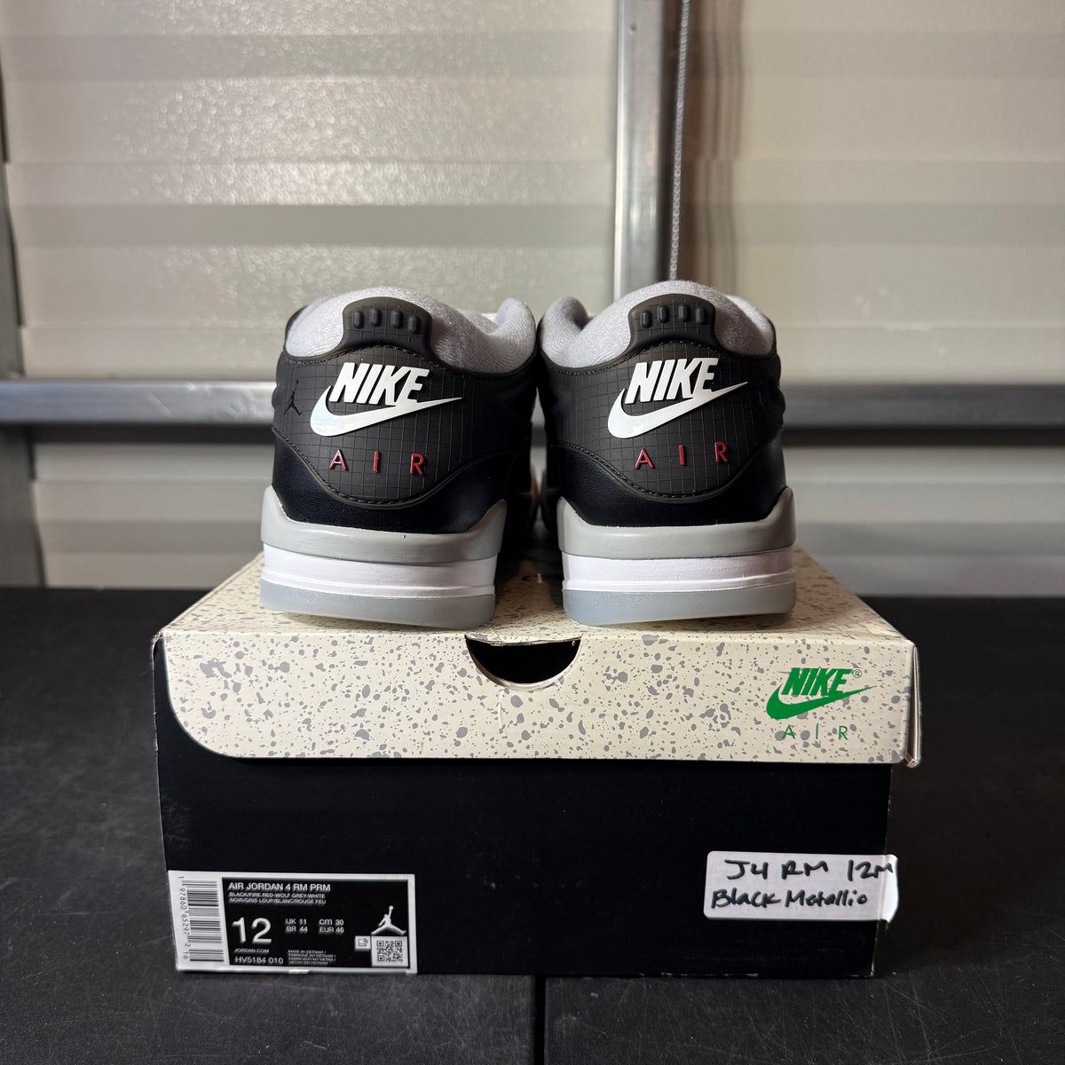 Size 12 - AJ 4 RM Black Metallic