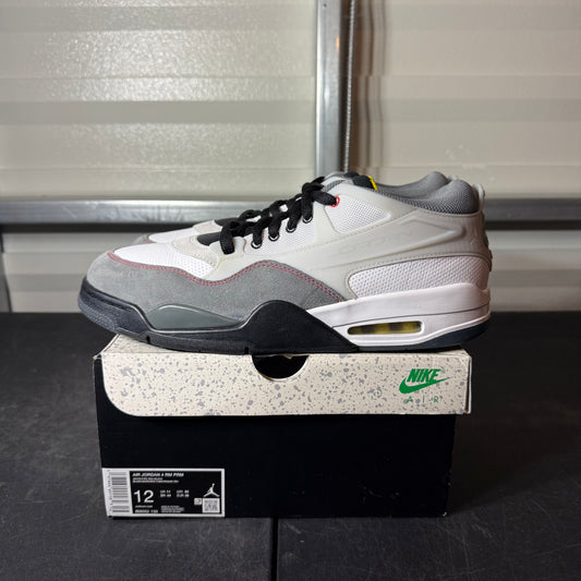 Size 12 - AJ 4 RM Low Smoke Grey Fire Red