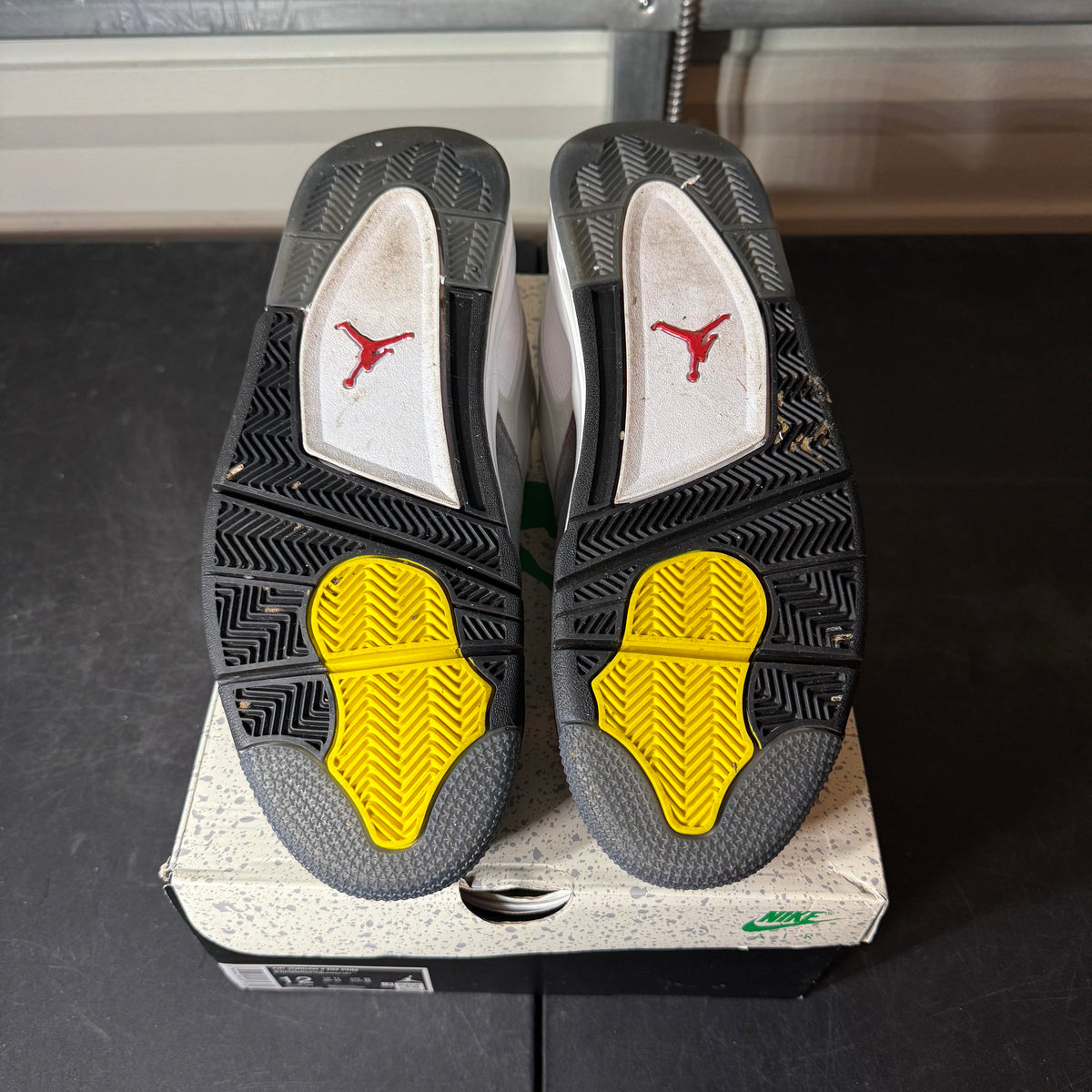 Size 12 - AJ 4 RM Low Smoke Grey Fire Red