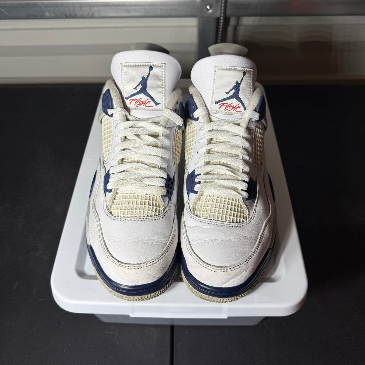 Size 10 -  AJ 4 Midnight Navy
