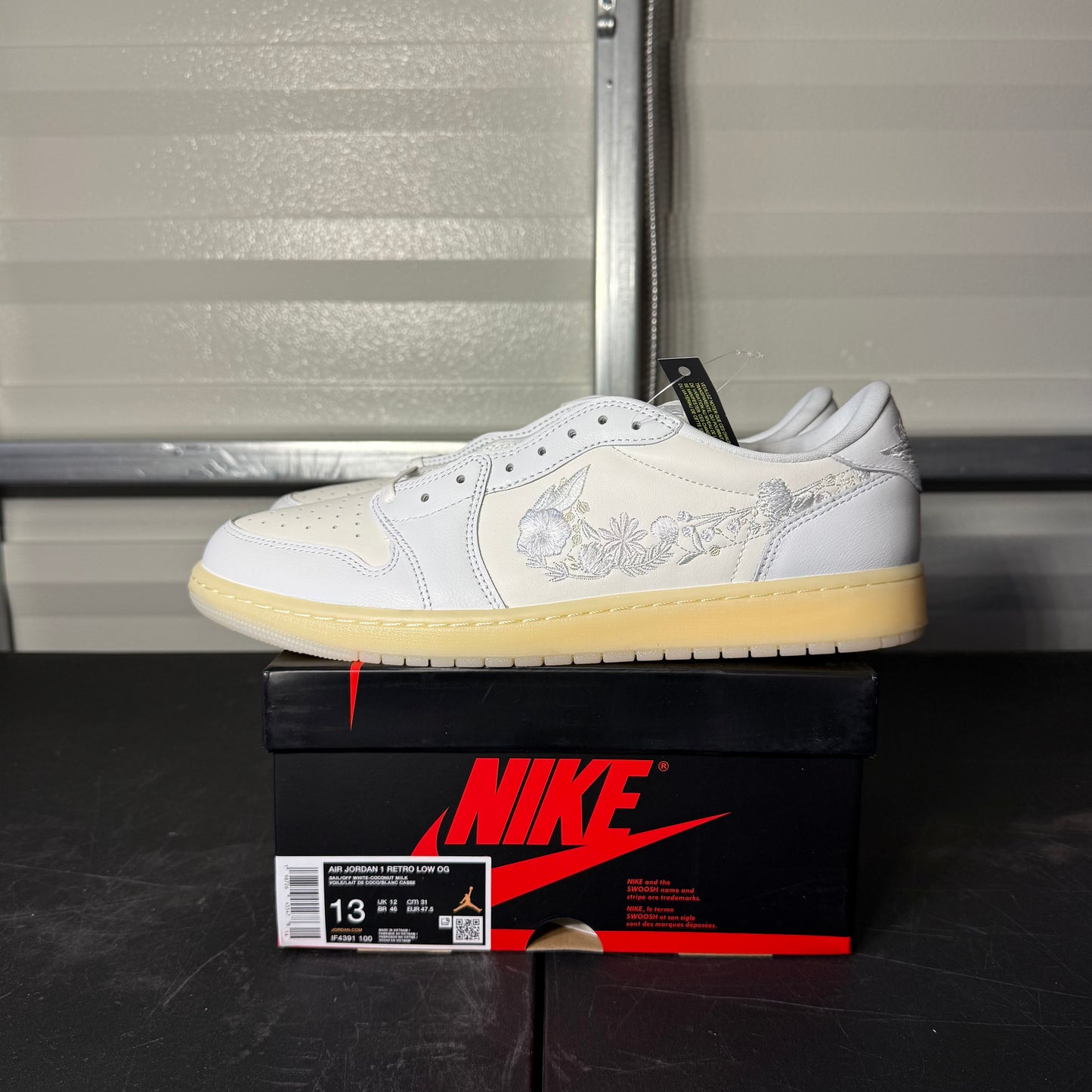 Size 13 - AJ 1 Retro Low Floral Swoosh