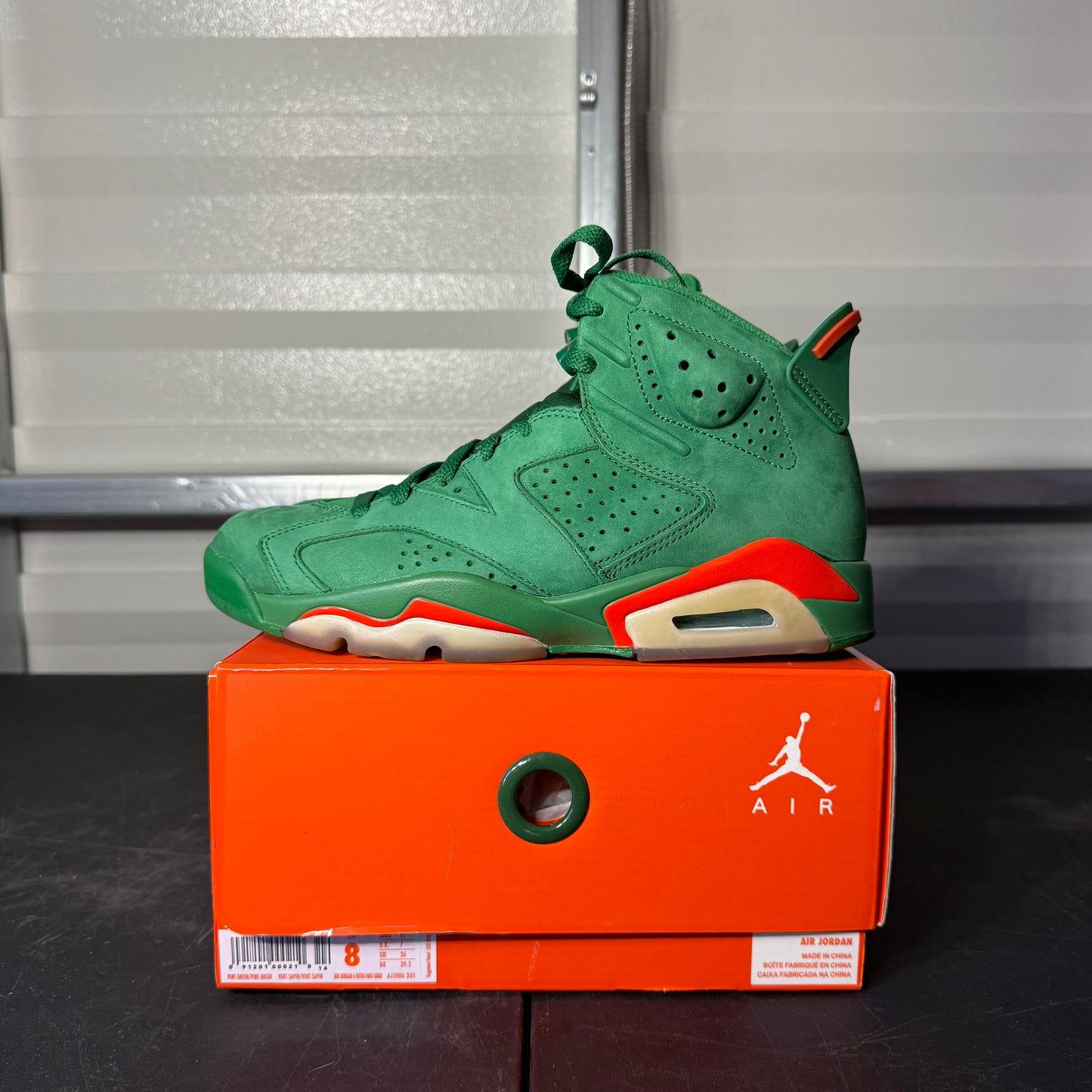 Size 8 - AJ 6 Retro NRG Gatorade Green