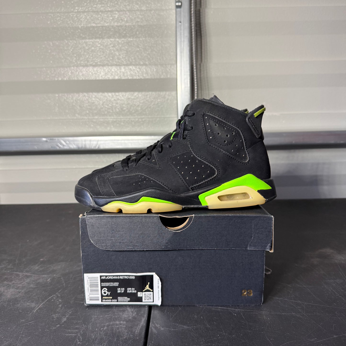 Size 6Y - AJ 6 Retro Electric Green