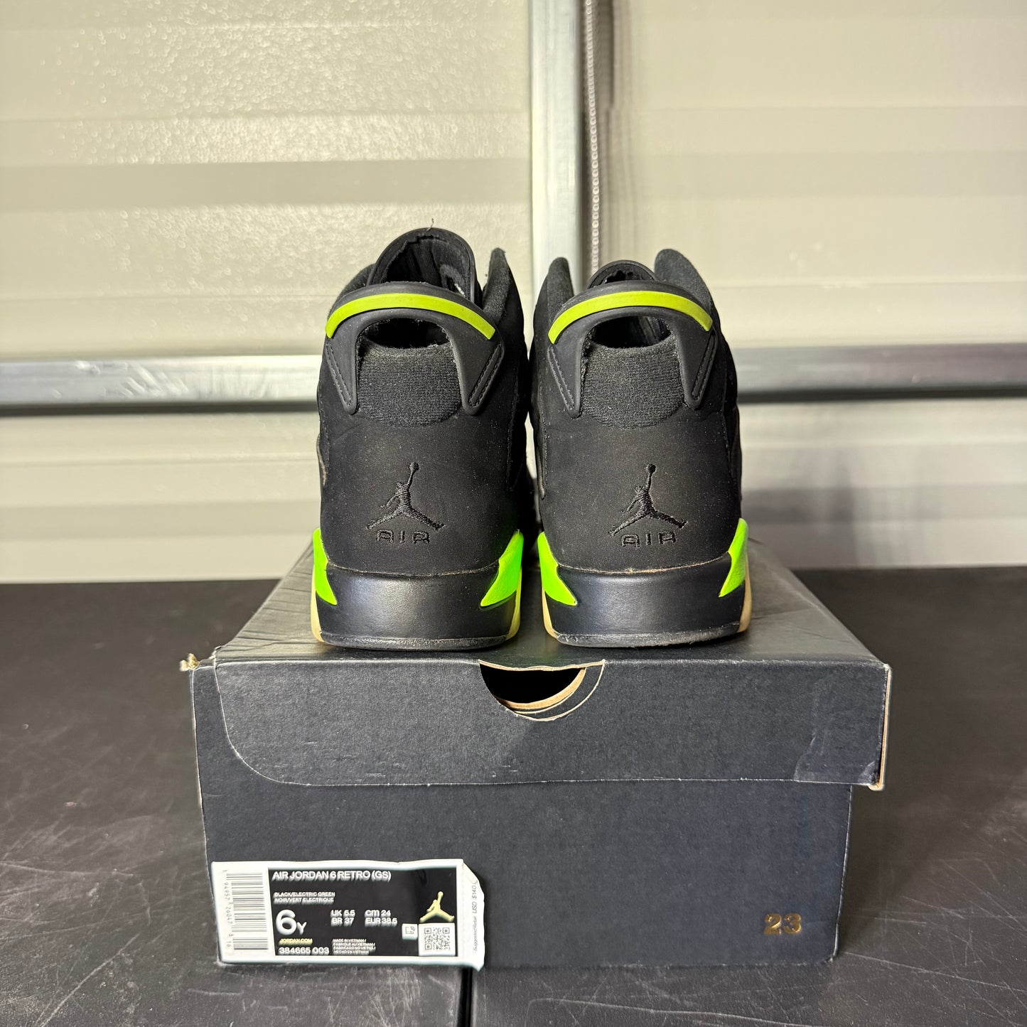 Size 6Y - AJ 6 Retro Electric Green
