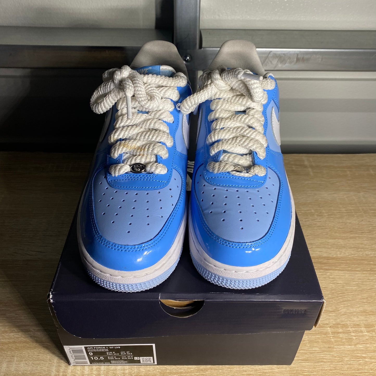 Size 9 - AF 1 '07 LV8 Psychic Blue Patent