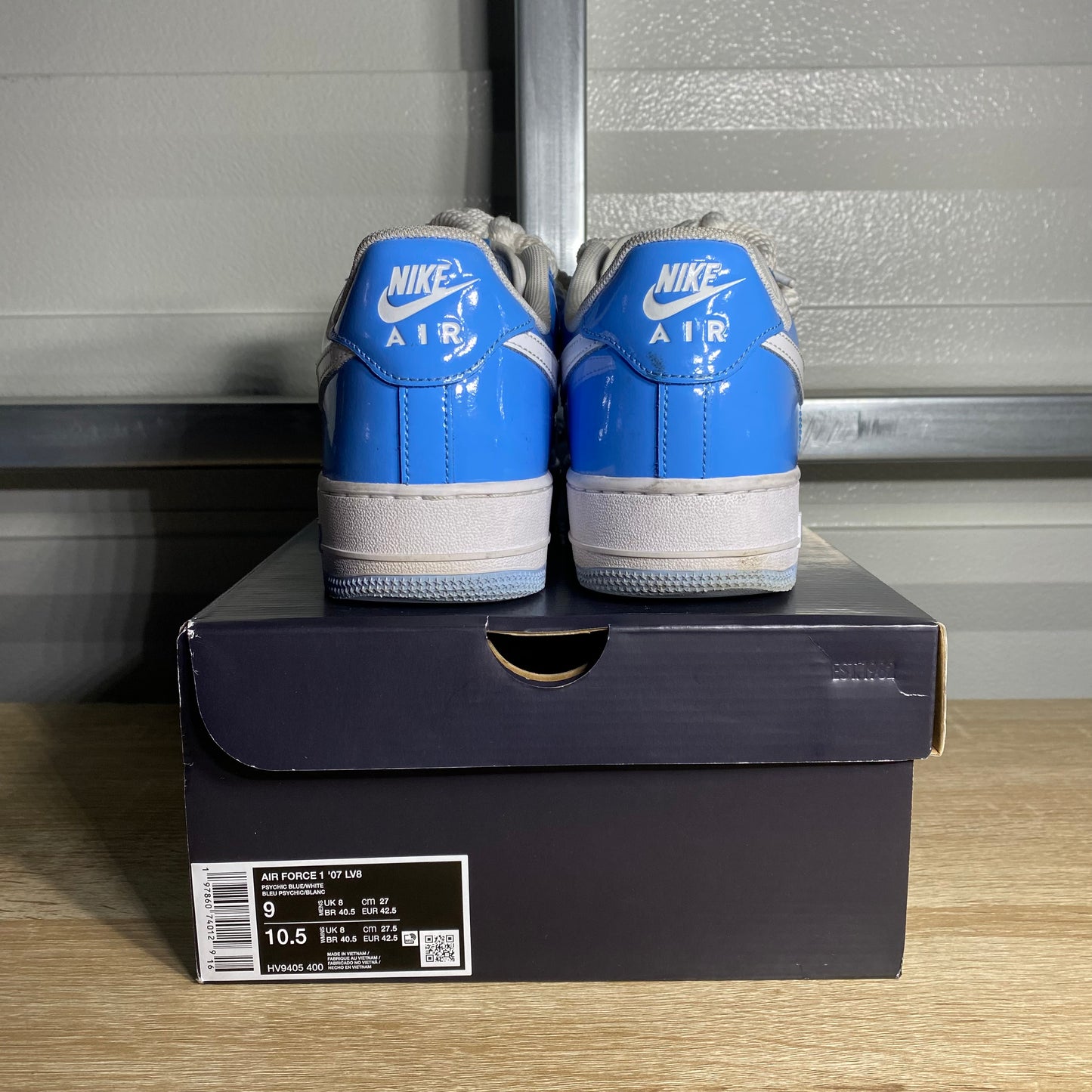 Size 9 - AF 1 '07 LV8 Psychic Blue Patent