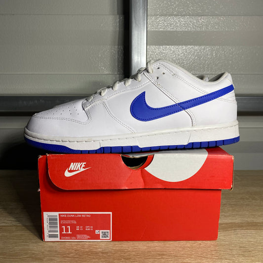 Size 11 - Dunk Low Retro White Hyper Royal