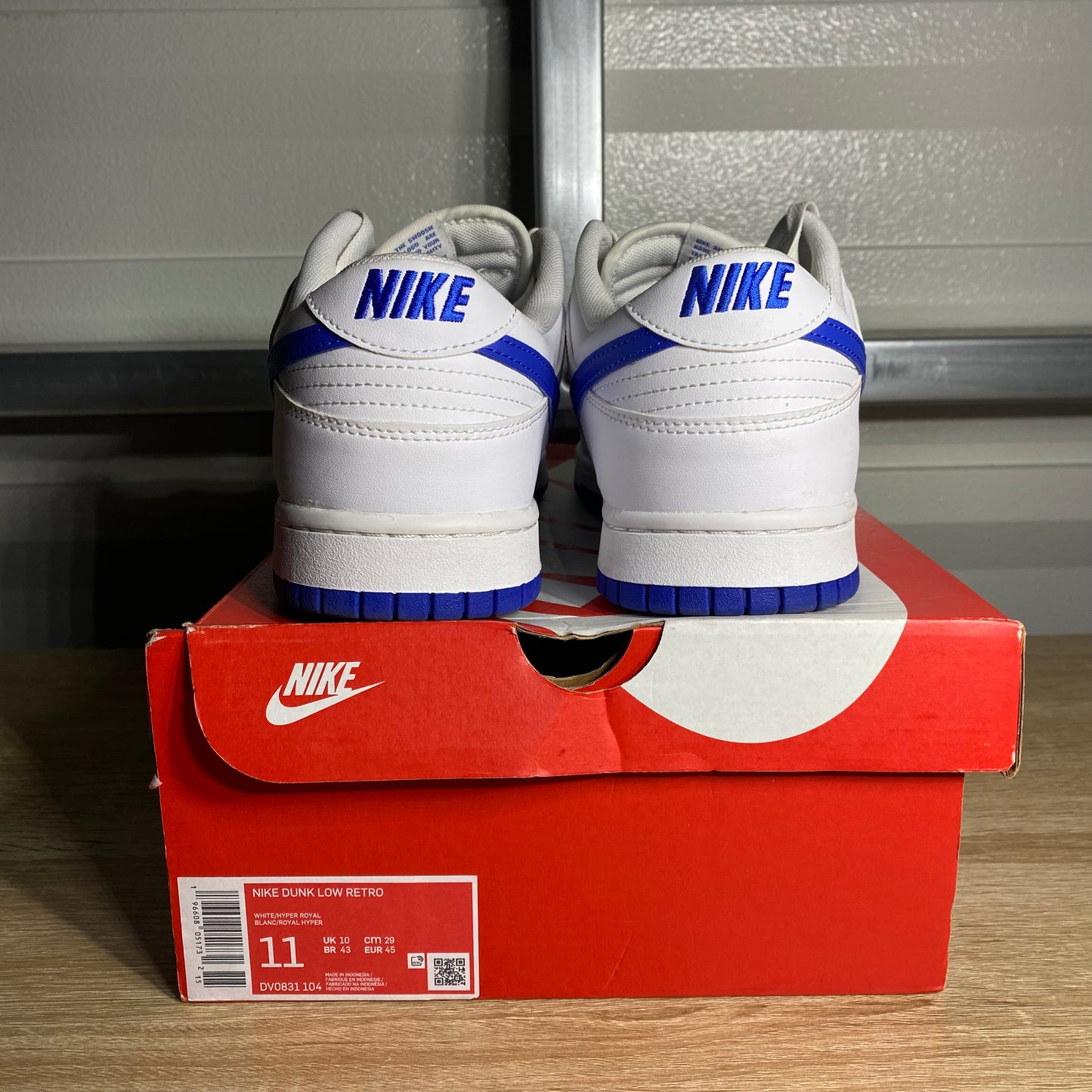 Size 11 - Dunk Low Retro White Hyper Royal
