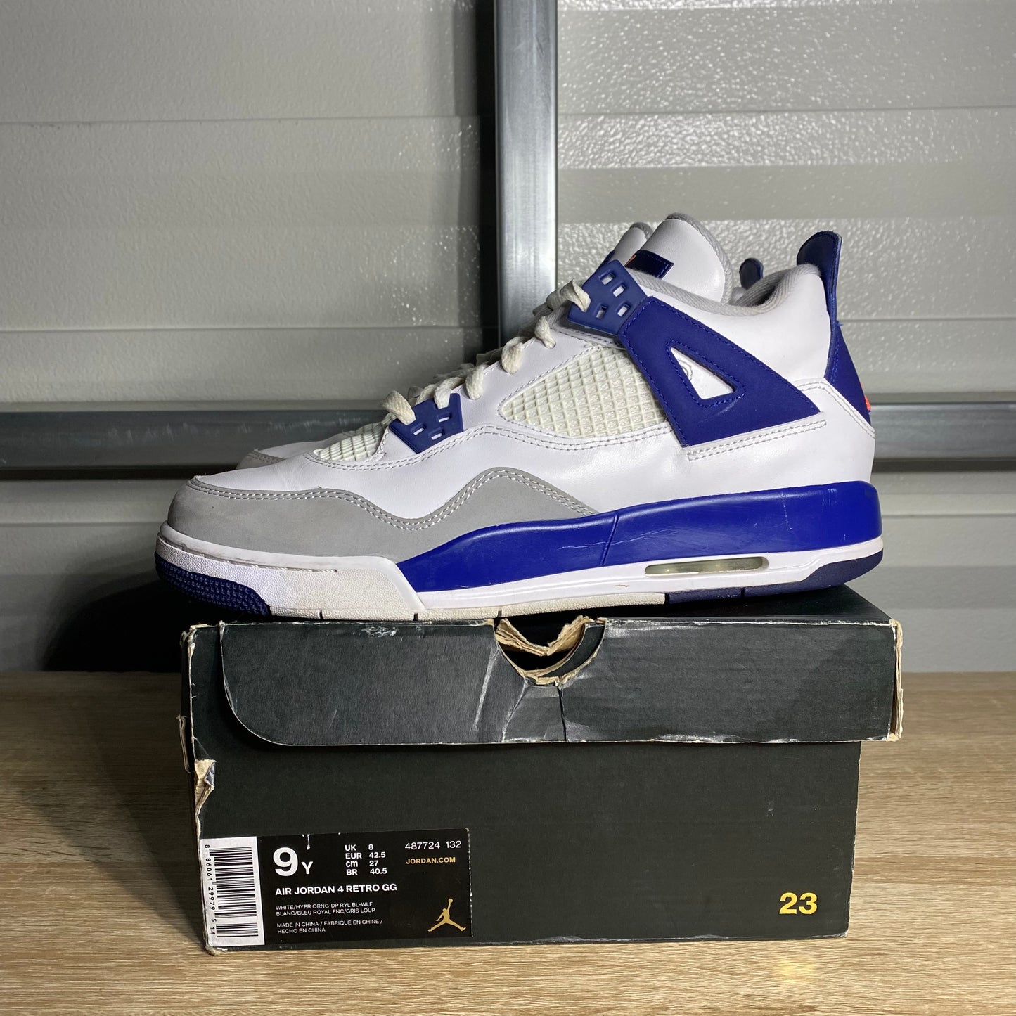 Size 9Y - AJ 4 Retro Deep Royal Blue