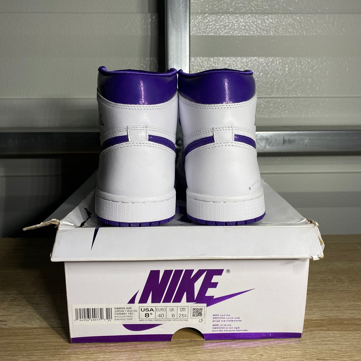 Size 8.5W - AJ 1 Retro High Court Purple