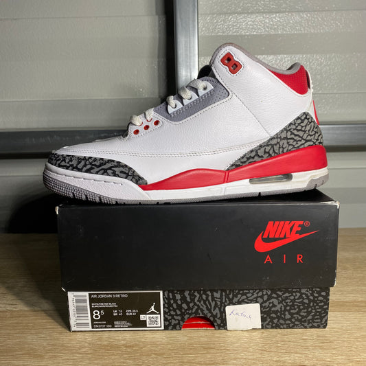 Size 8.5 - AJ 3 Retro Fire Red