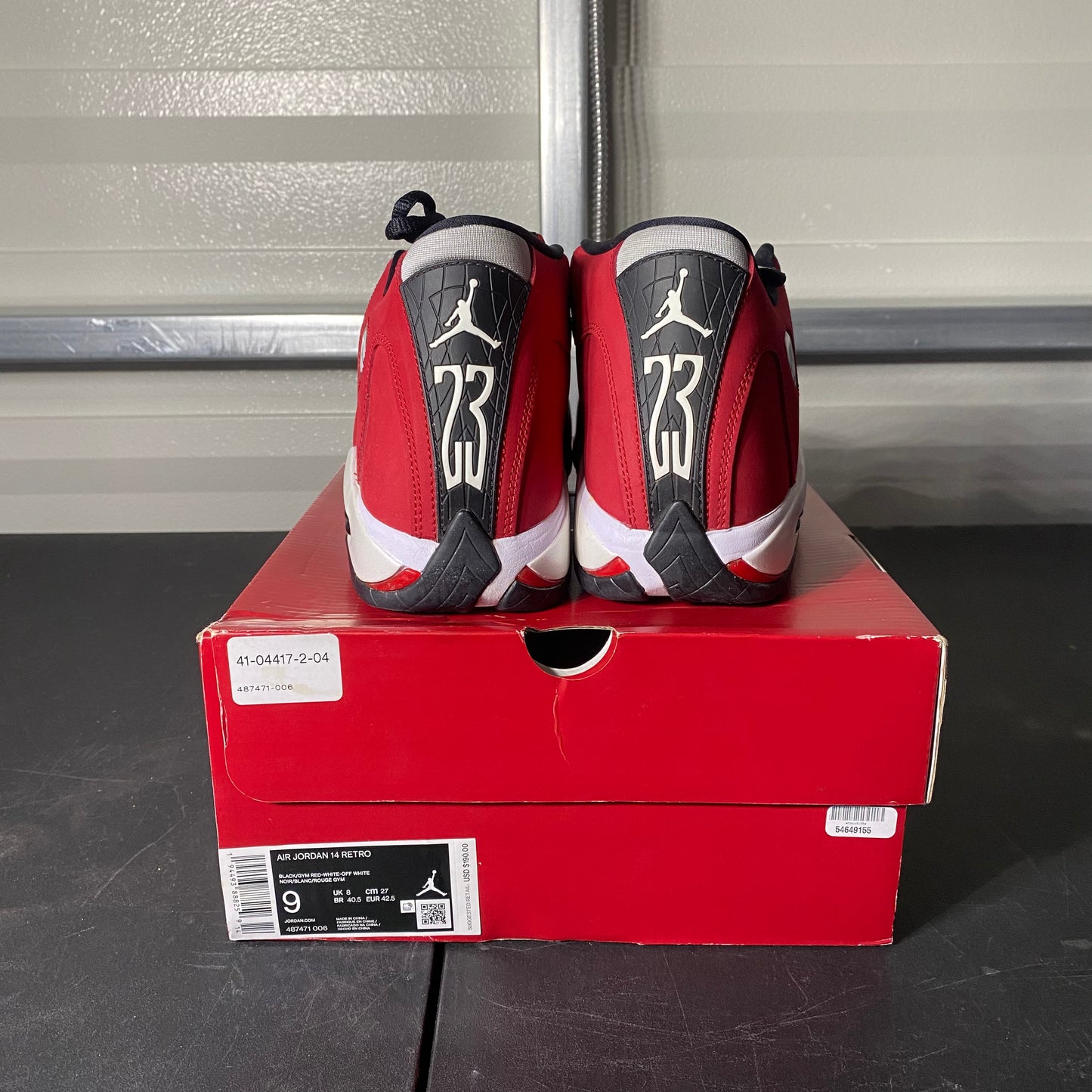 Size 9 - AJ 14 Retro Gym Red