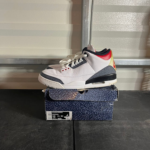 Size 12 - AJ 3 Retro SE Fire Red Denim