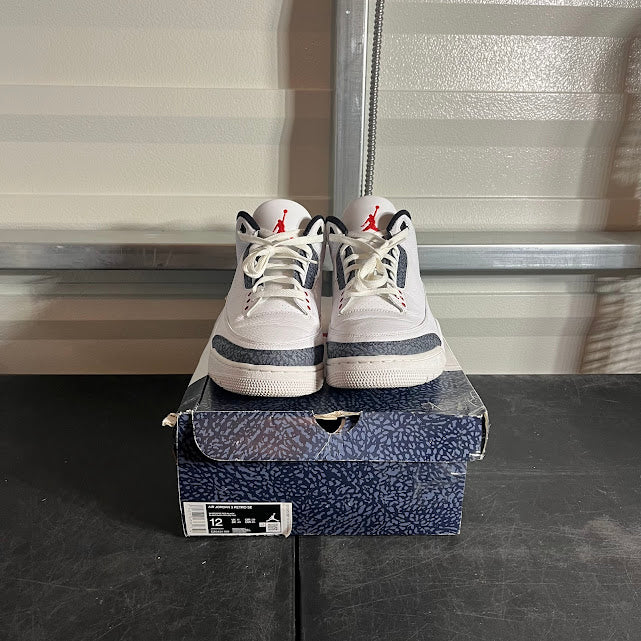 Size 12 - AJ 3 Retro SE Fire Red Denim