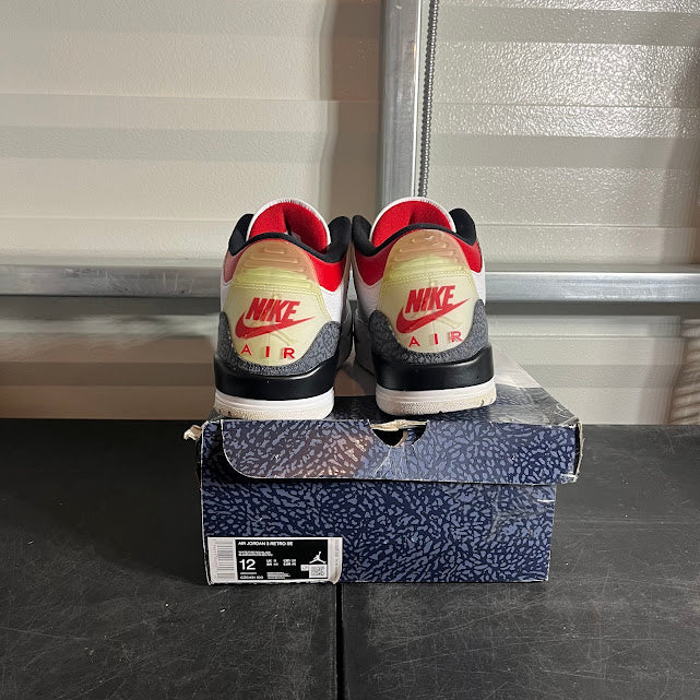 Size 12 - AJ 3 Retro SE Fire Red Denim