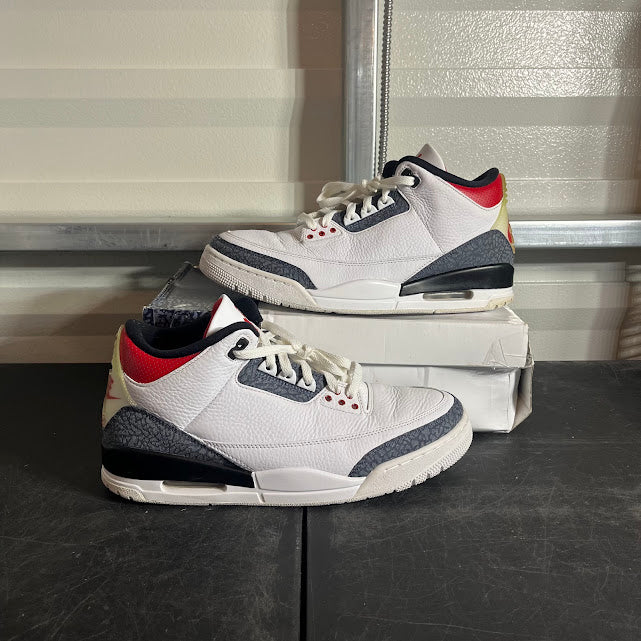 Size 12 - AJ 3 Retro SE Fire Red Denim