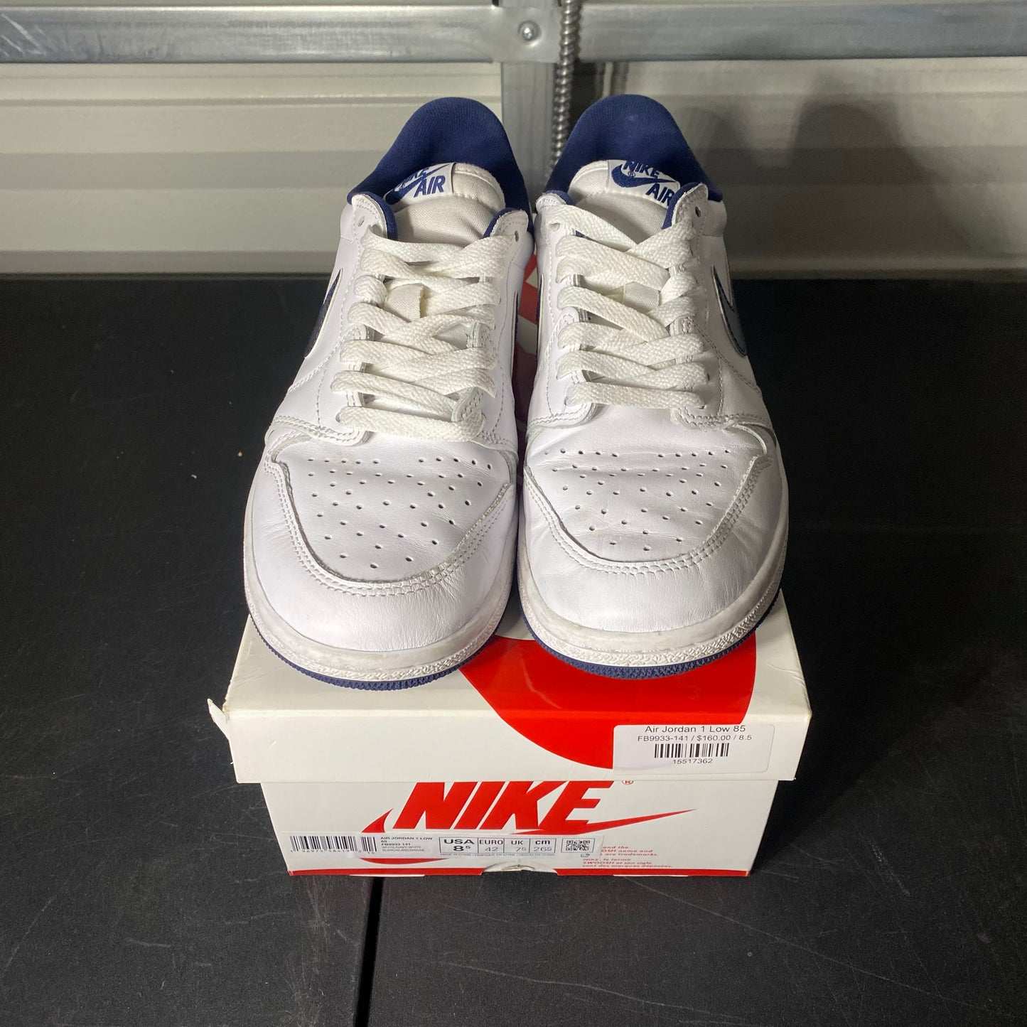 Size 8.5 - AJ 1 Low '85 Metallic Navy