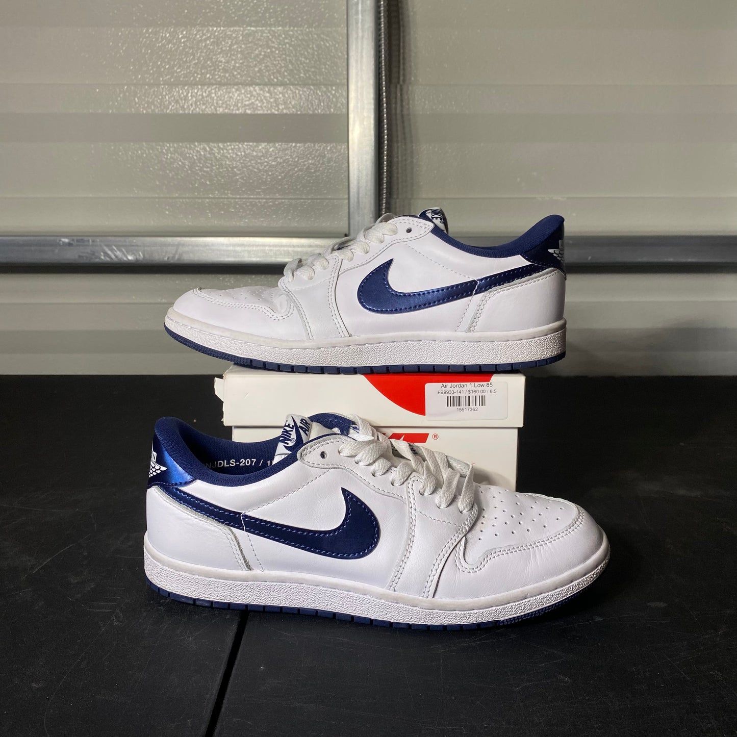 Size 8.5 - AJ 1 Low '85 Metallic Navy