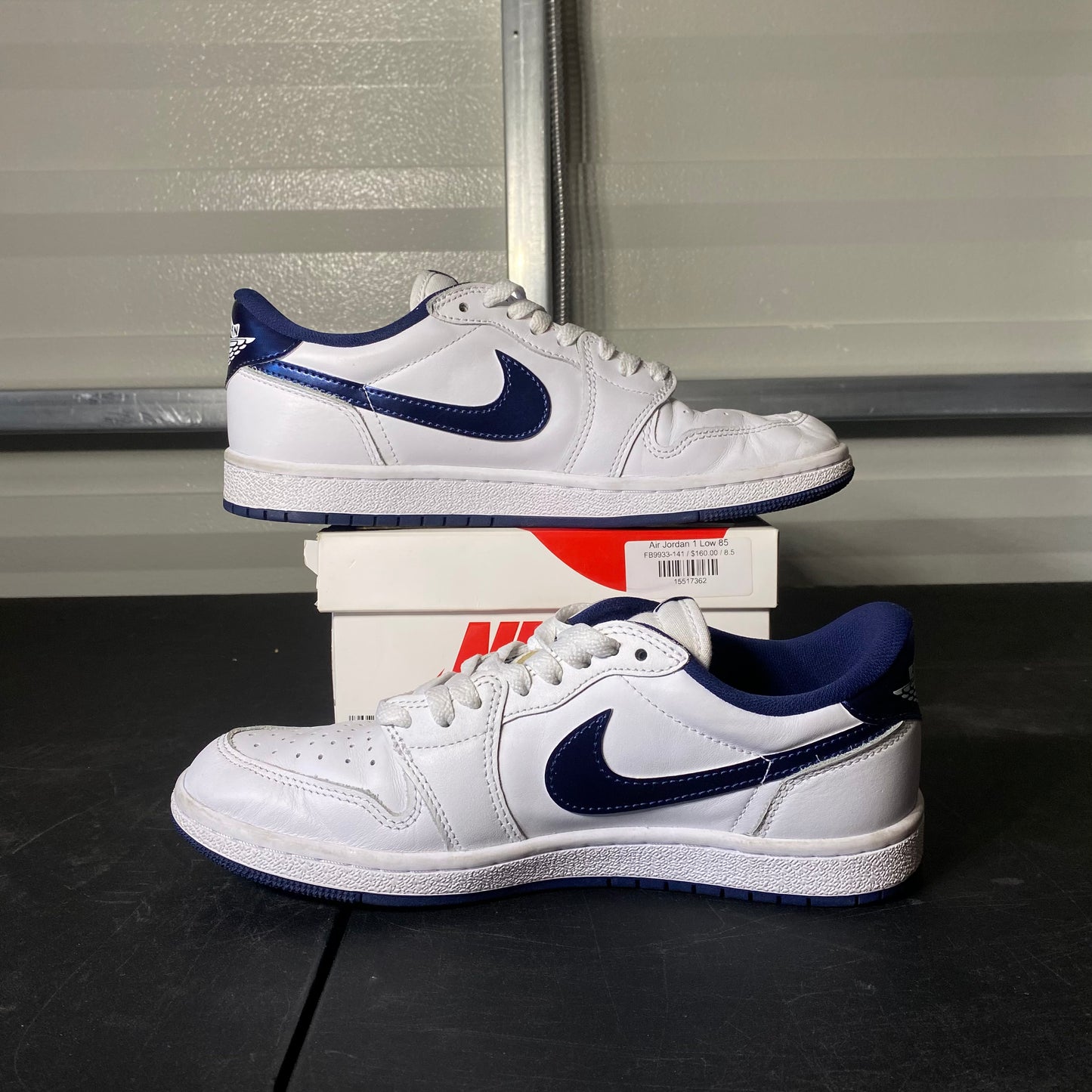 Size 8.5 - AJ 1 Low '85 Metallic Navy
