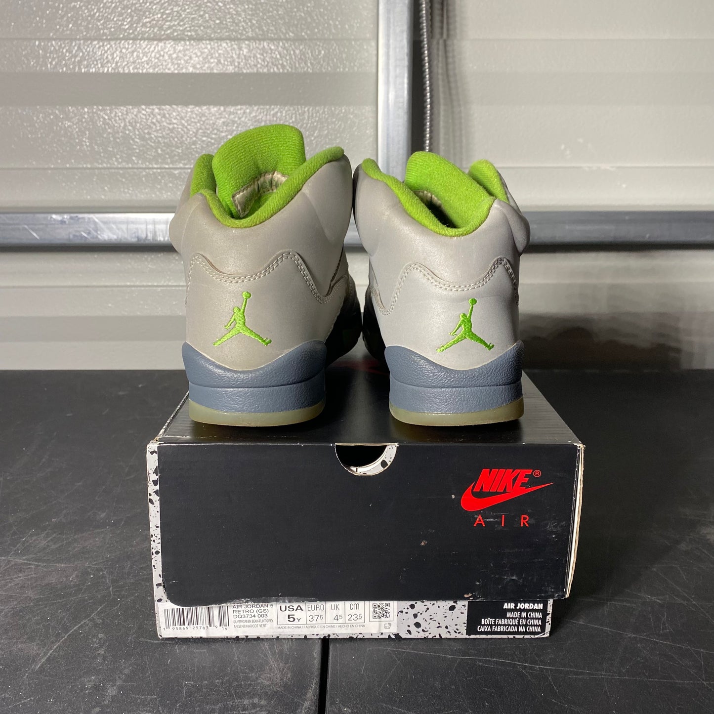 Size 5Y - AJ 5 Retro Green Bean