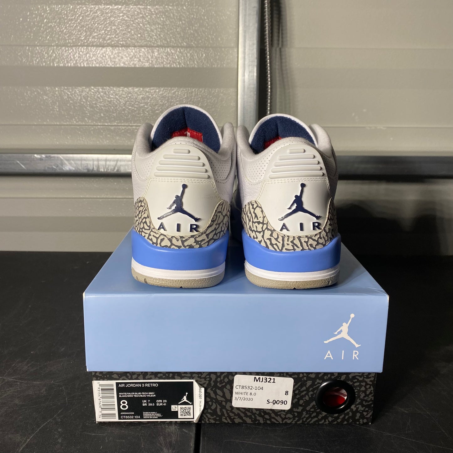 Size 8 - AJ 3 Retro UNC