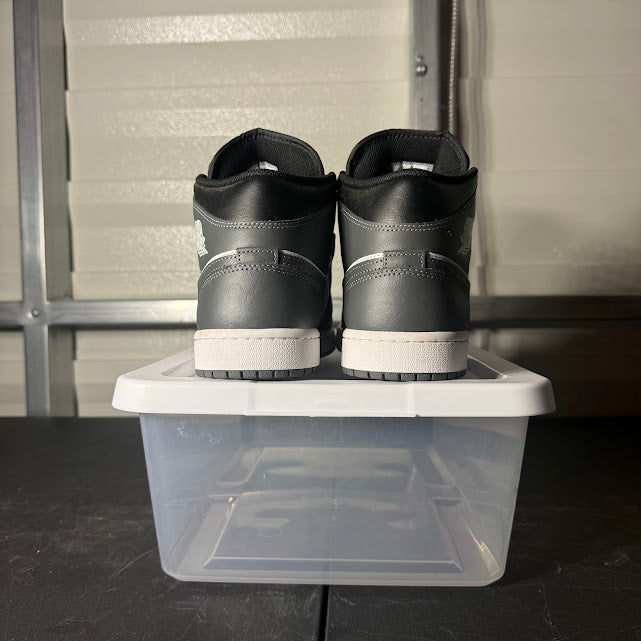 Size 10 - AJ 1 Mid Black Iron Grey White