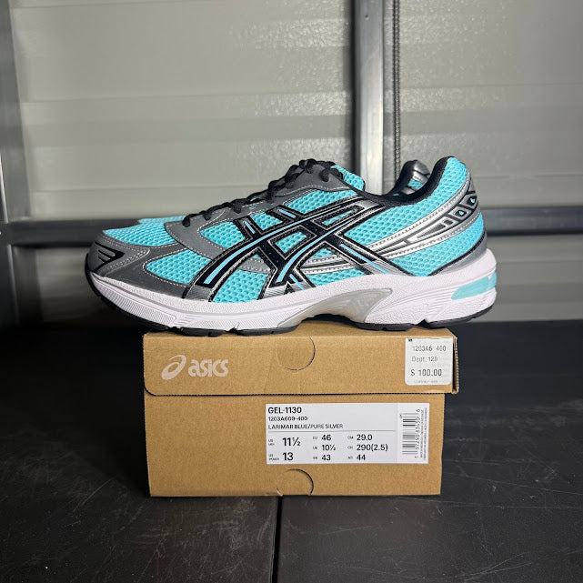 Size 11.5 - ASICS Gel-1130 Larimar Blue Pure Silver