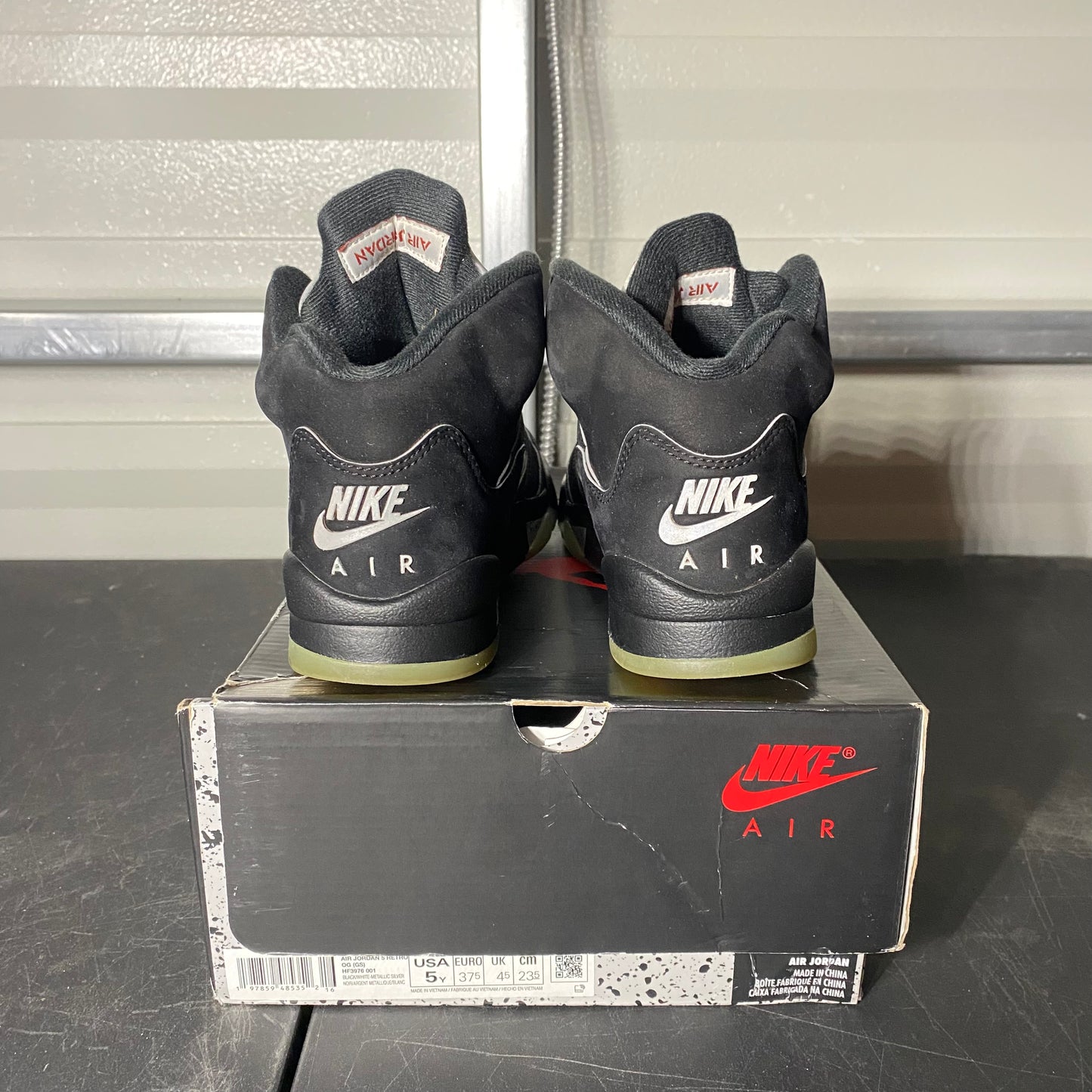 Size 5Y - AJ 5 Retro Black Metallic Reimagined