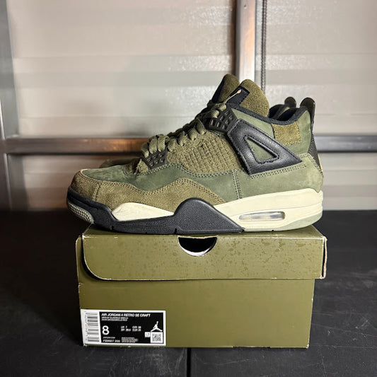 Size 8 - AJ 4 Retro Craft Medium Olive