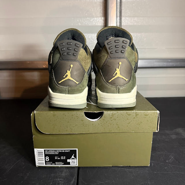 Size 8 - AJ 4 Retro Craft Medium Olive