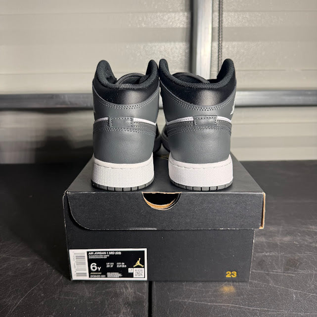 Size 6Y - AJ 1 Mid Black Iron Grey