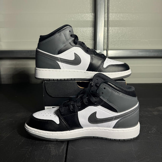 Size 6Y - AJ 1 Mid Black Iron Grey