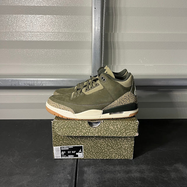 Size 8.5 - AJ 3 Retro Medium Olive