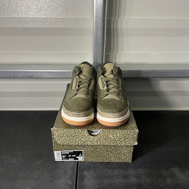Size 8.5 - AJ 3 Retro Medium Olive