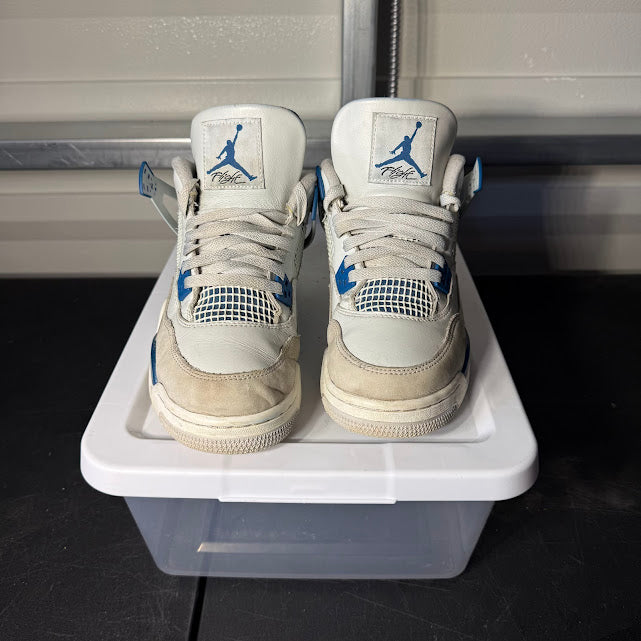 Size 7Y - AJ 4 Retro Military Blue