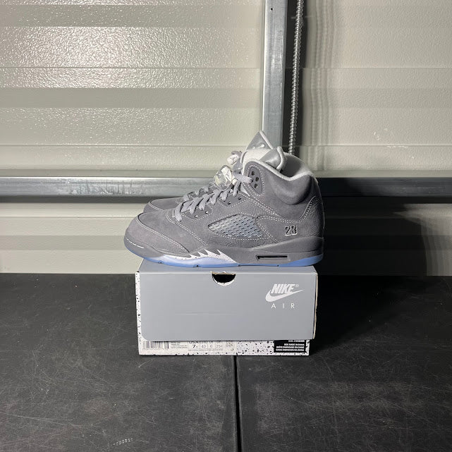 Size 7Y - AJ 5 Retro Wolf Grey