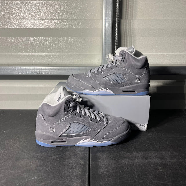Size 7Y - AJ 5 Retro Wolf Grey