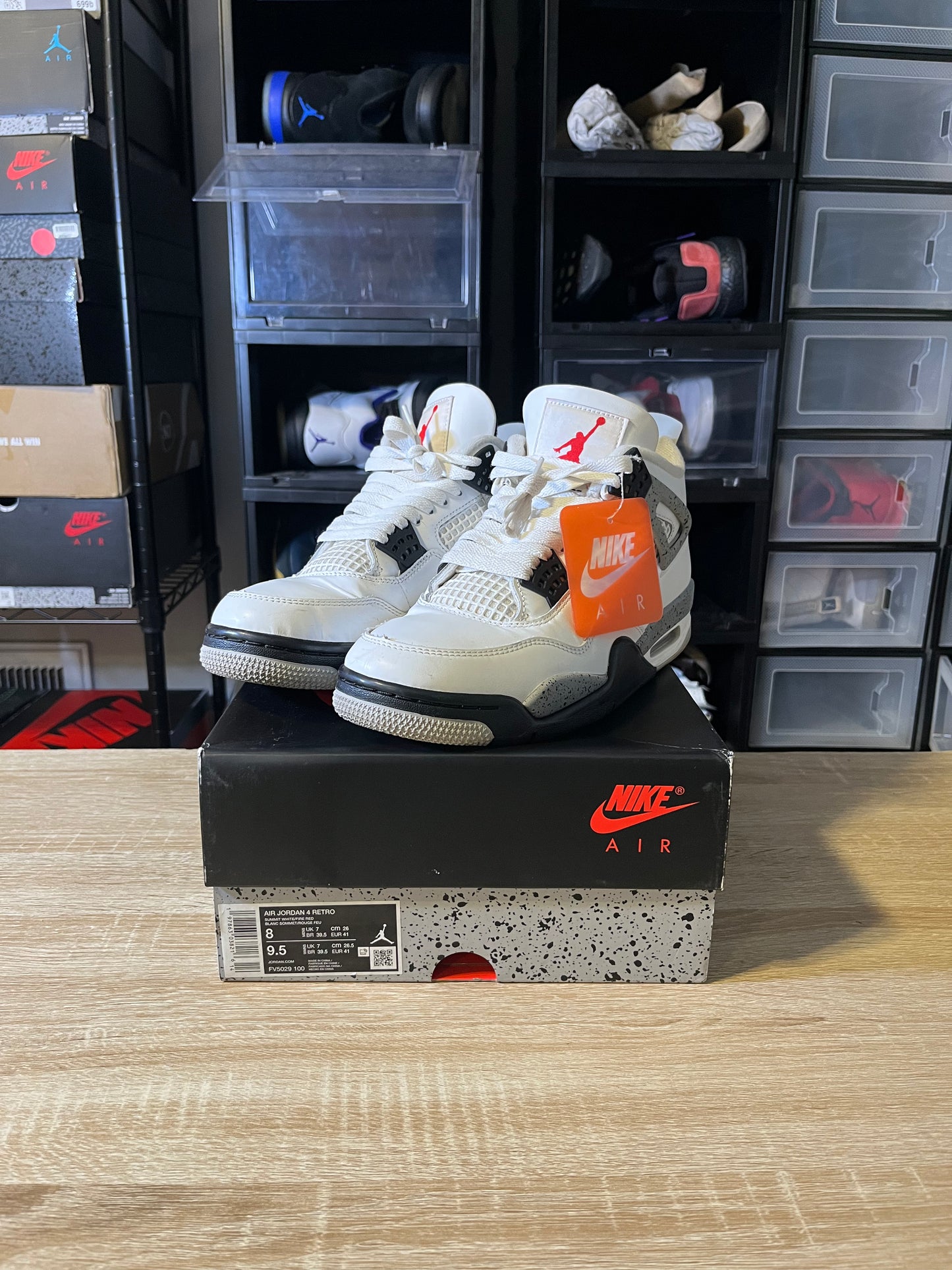 Size 8 - AJ 4 Retro White Cement