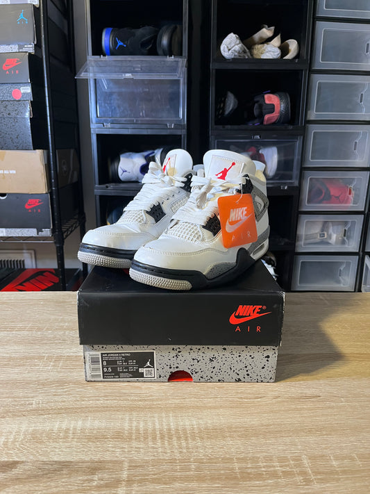 Size 8 - AJ 4 Retro White Cement