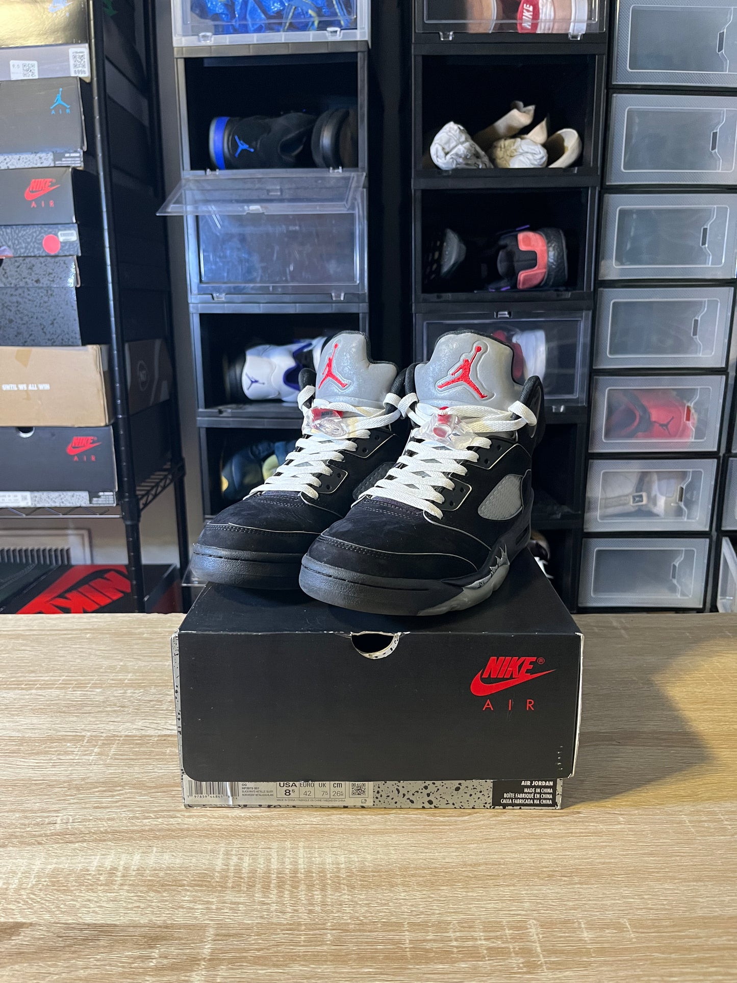 Size 8.5 - AJ 5 Retro OG Black Metallic Reimagined