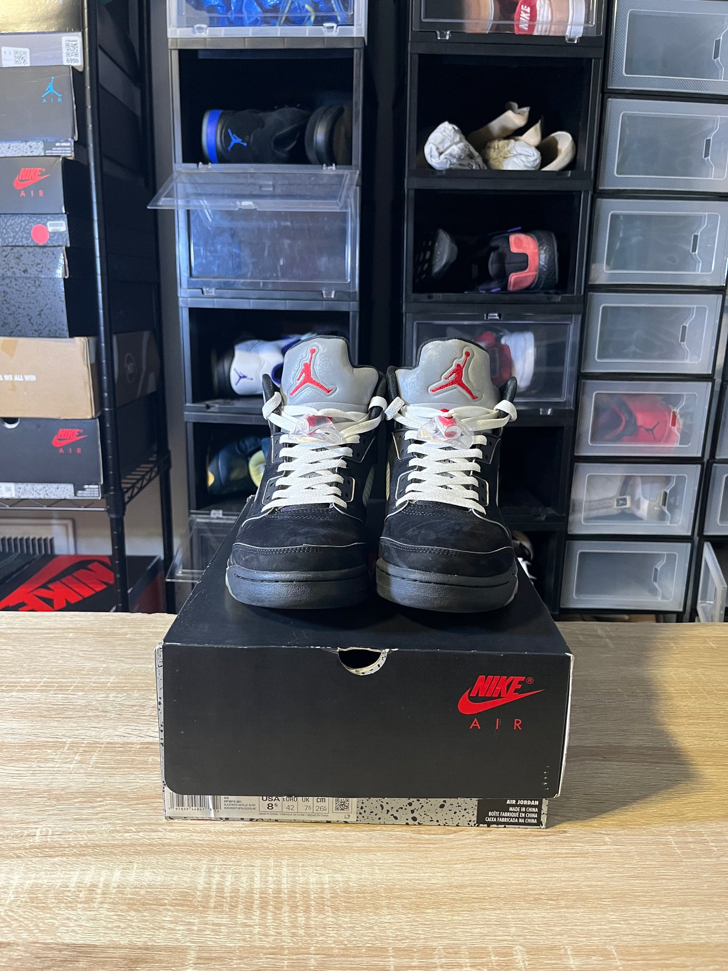 Size 8.5 - AJ 5 Retro OG Black Metallic Reimagined