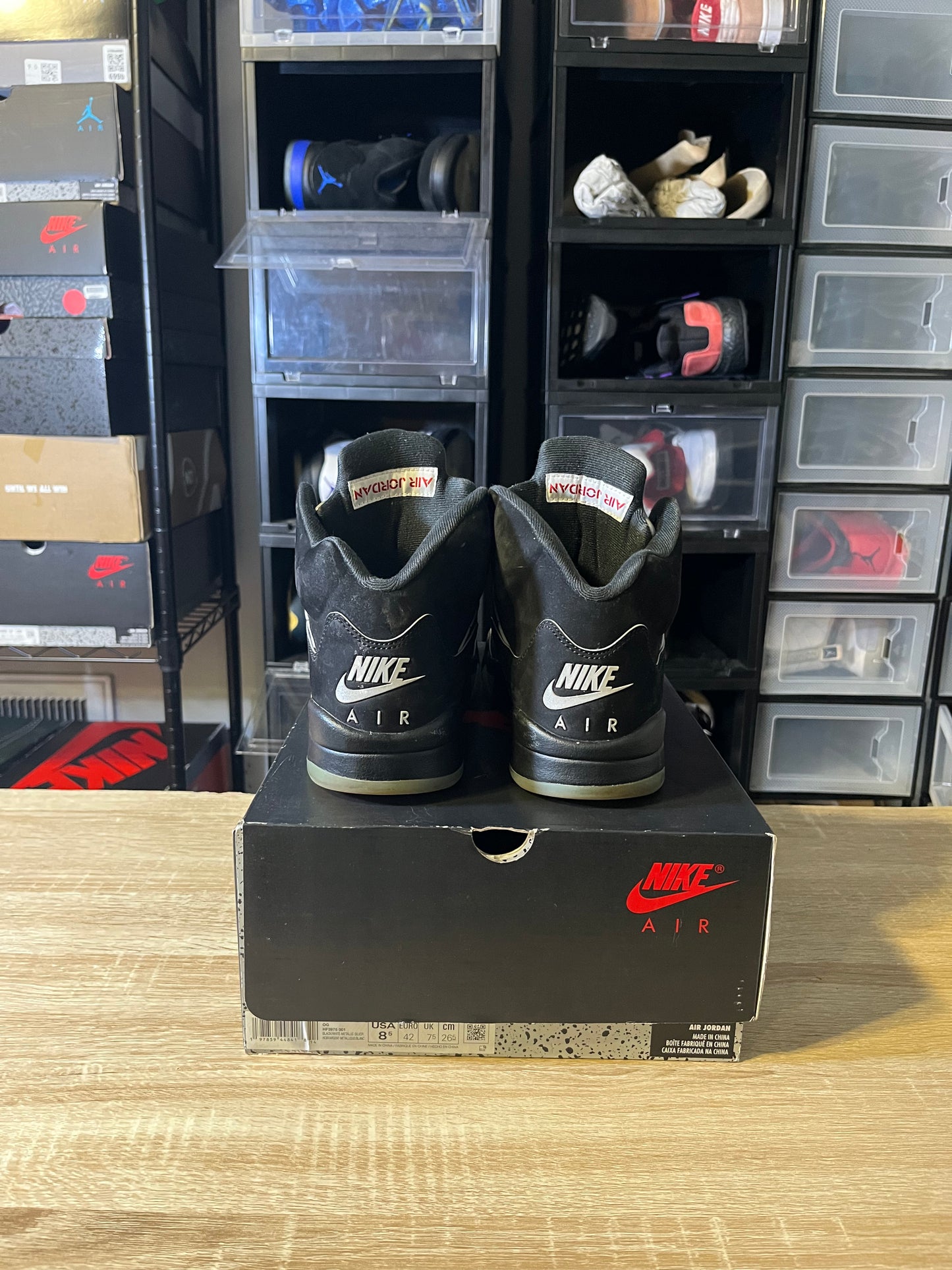 Size 8.5 - AJ 5 Retro OG Black Metallic Reimagined
