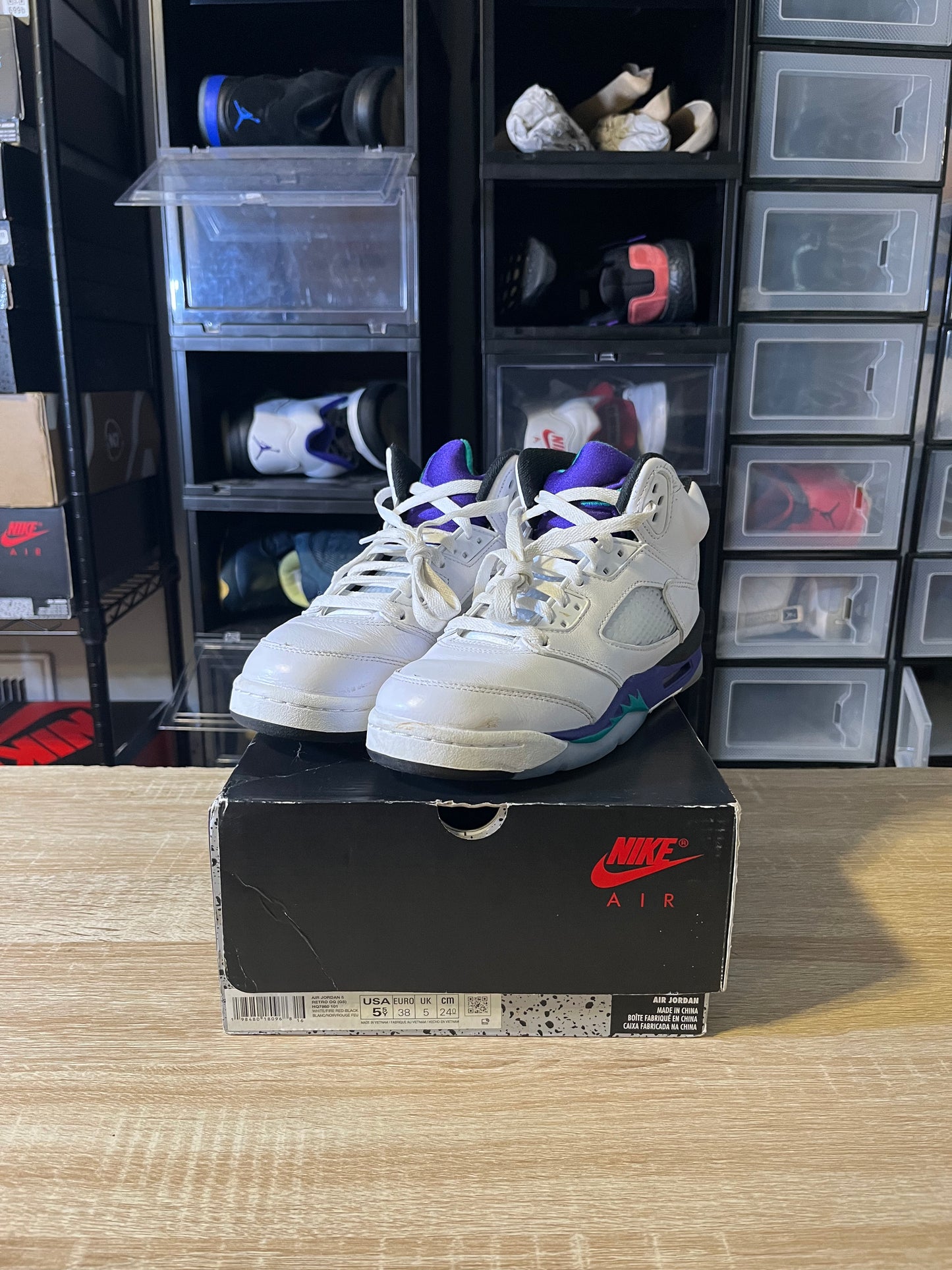 Size 5.5Y - AJ 5 Retro Grape