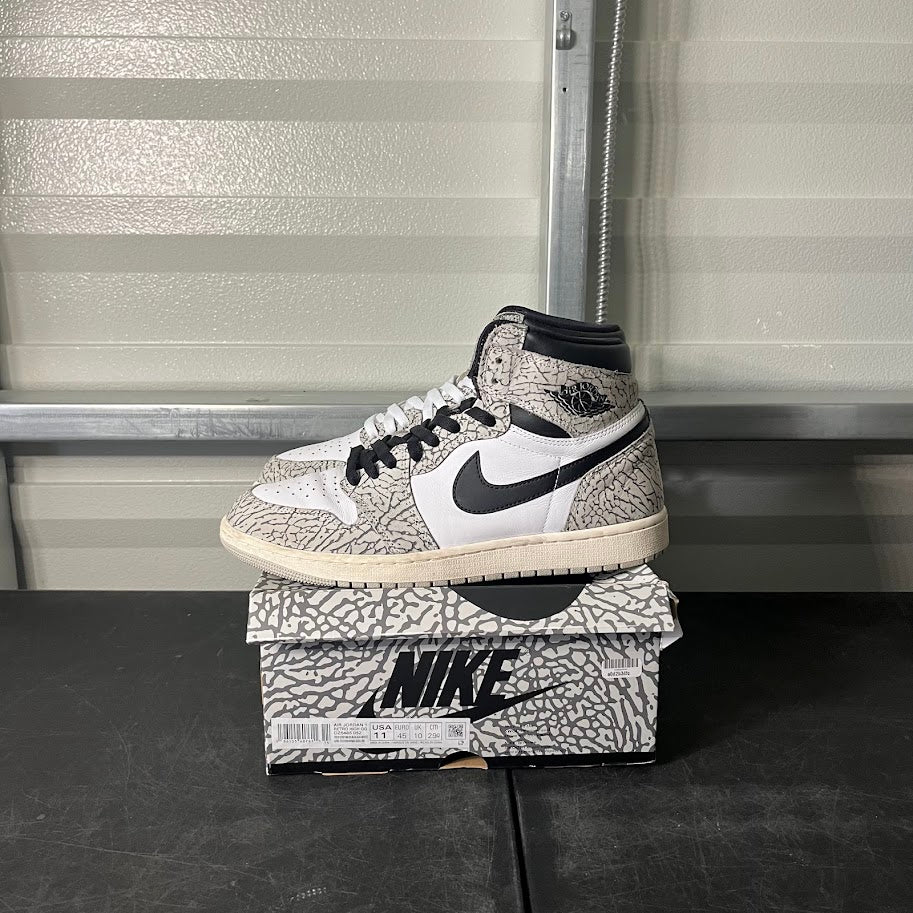 Size 11 - AJ 1 Retro High White Cement
