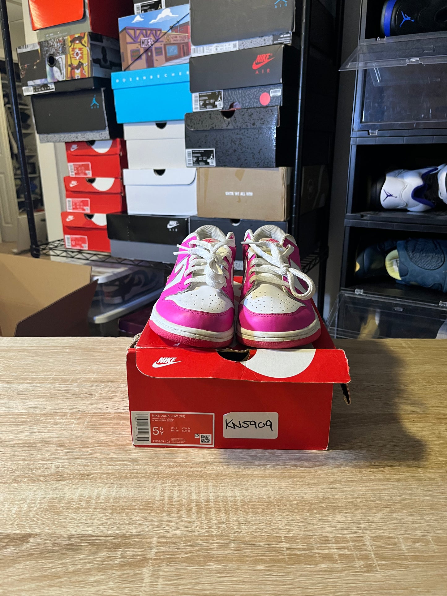 Size 5.5Y - Dunk Low GS Laser Fuchsia