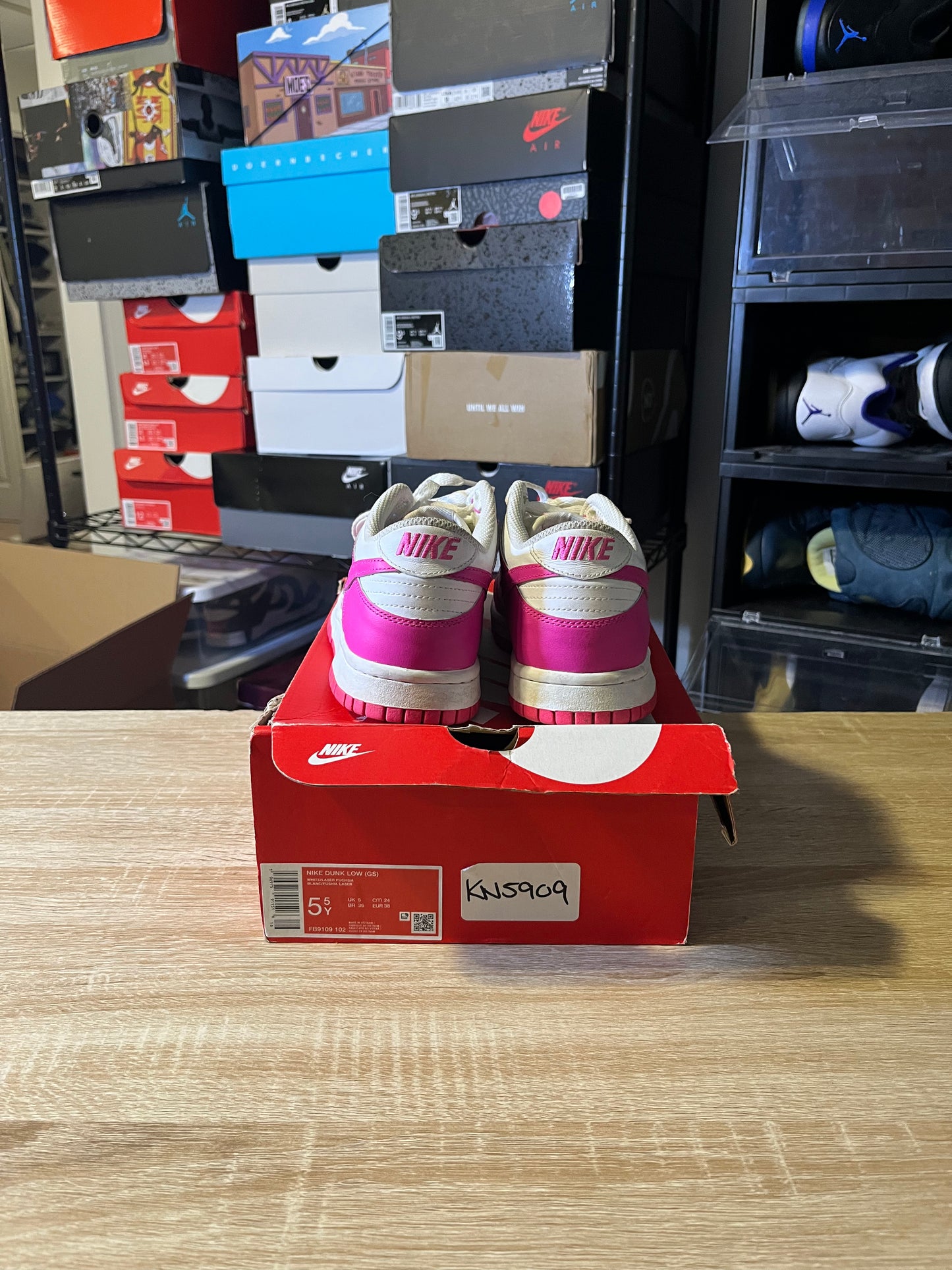 Size 5.5Y - Dunk Low GS Laser Fuchsia
