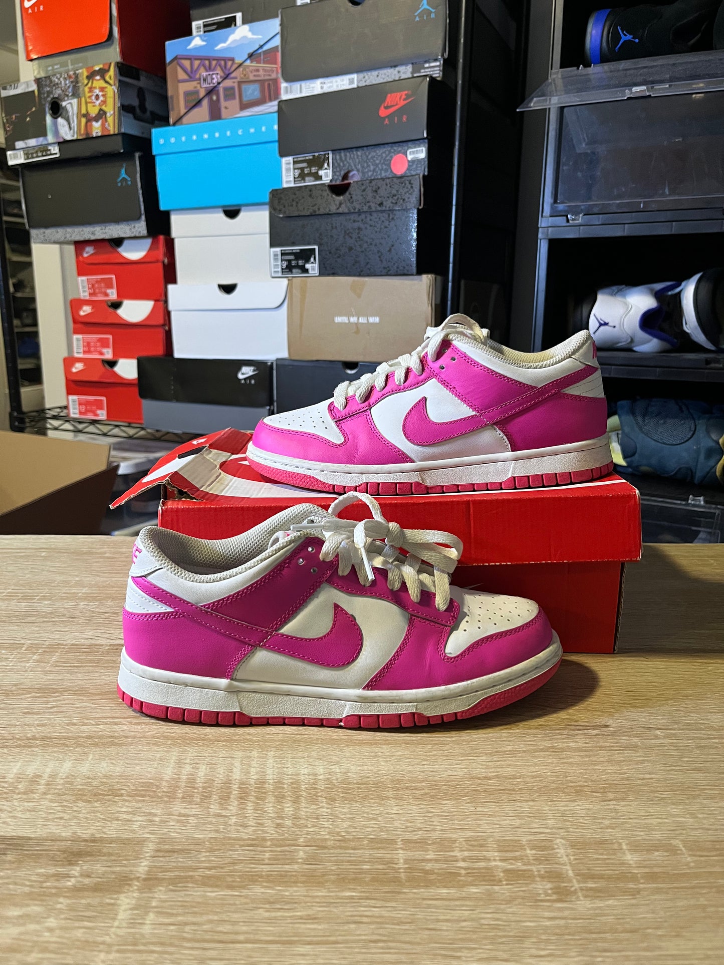Size 5.5Y - Dunk Low GS Laser Fuchsia