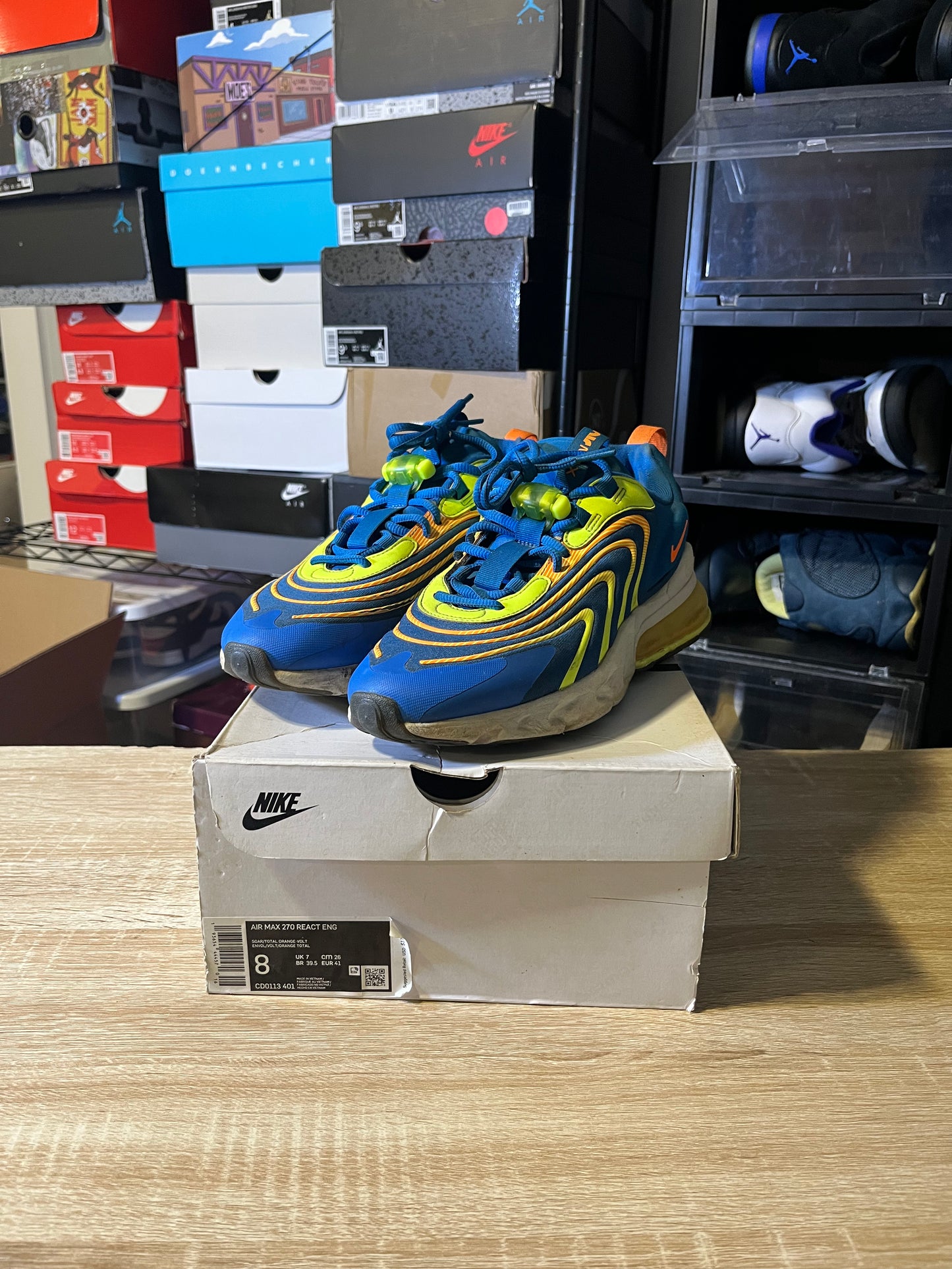 Size 8 - Nike Air Max 270 React ENG Blue