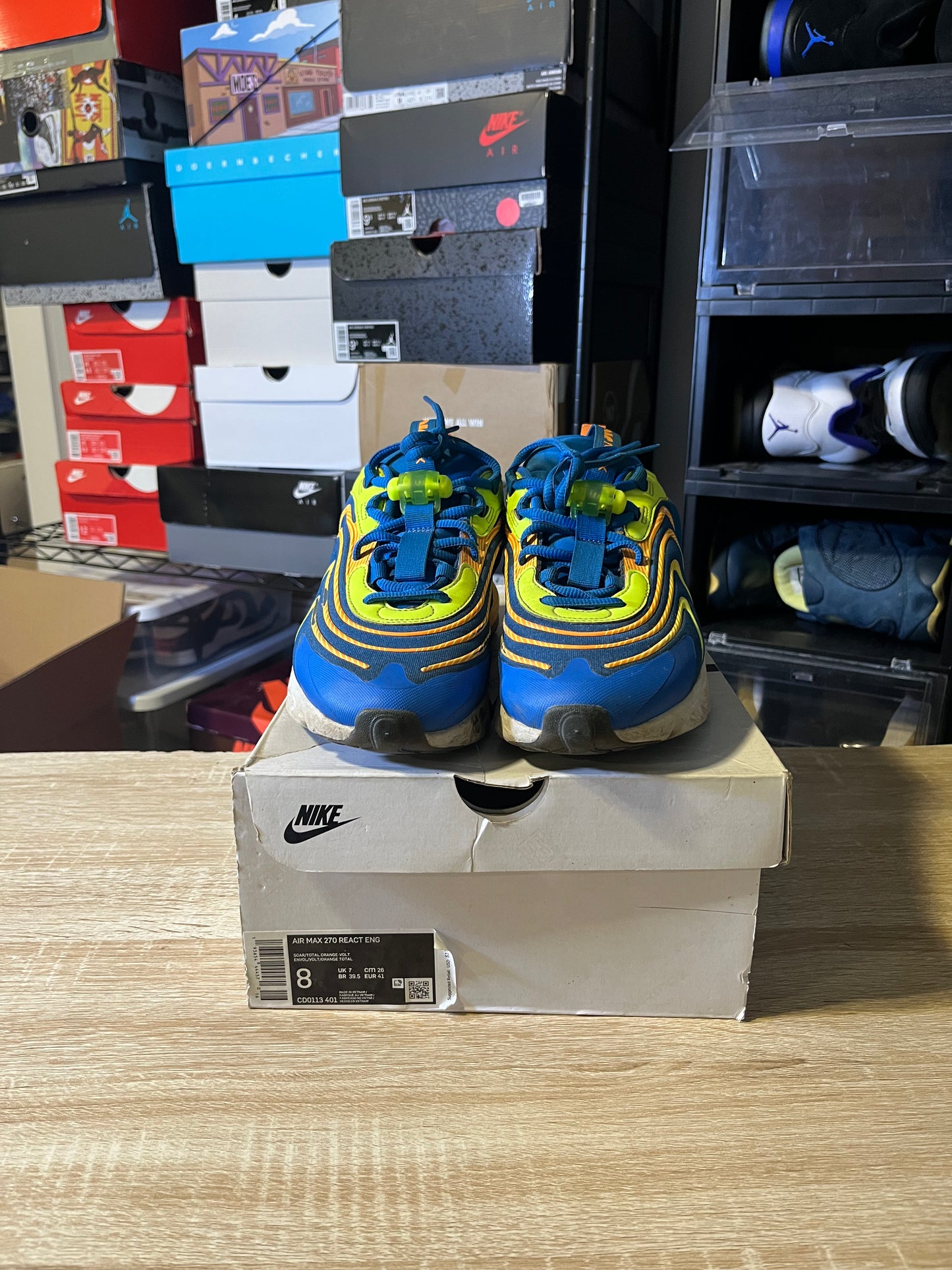 Size 8 - Nike Air Max 270 React ENG Blue